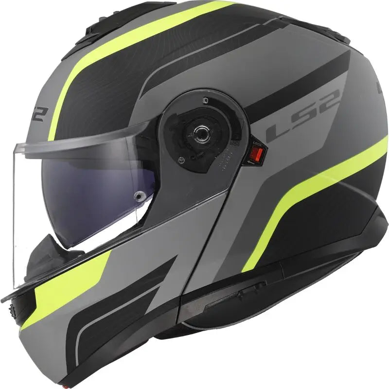 LS2 FF908 Strobe 2 ECE 22.06 Flip-Up Helmet Monza Matt Black / Hi-Viz Yellow