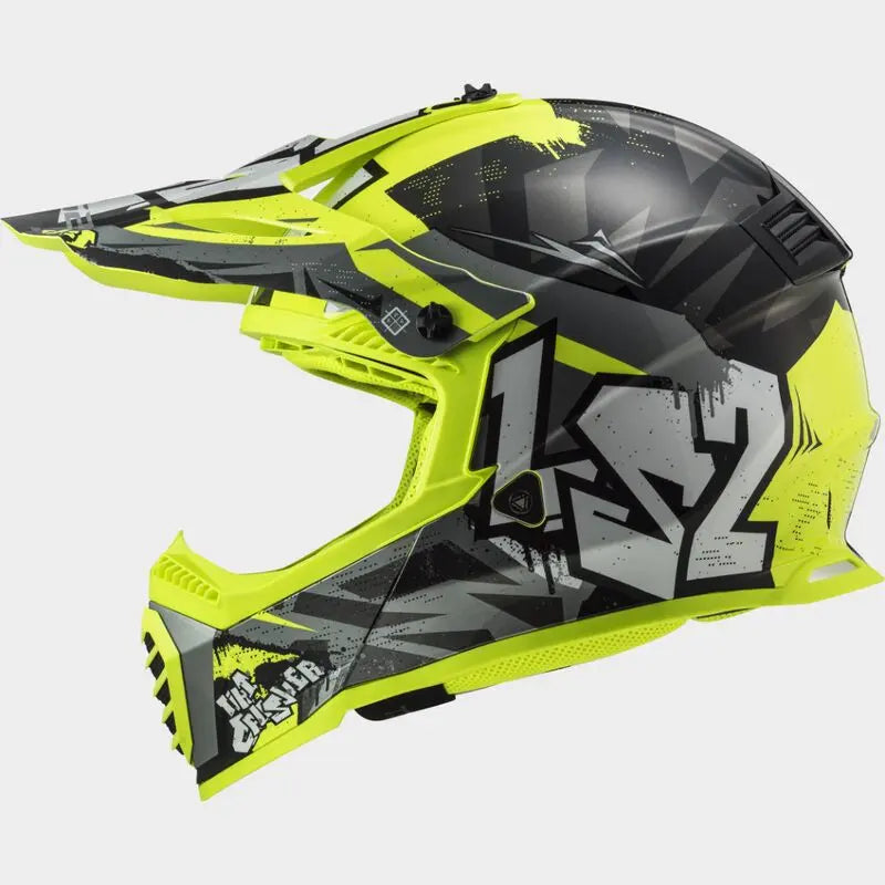 LS2 MX437J Fast Evo 2 Mini Junior Motocross Helmet ECE 22.06 Crusher Black / Yellow