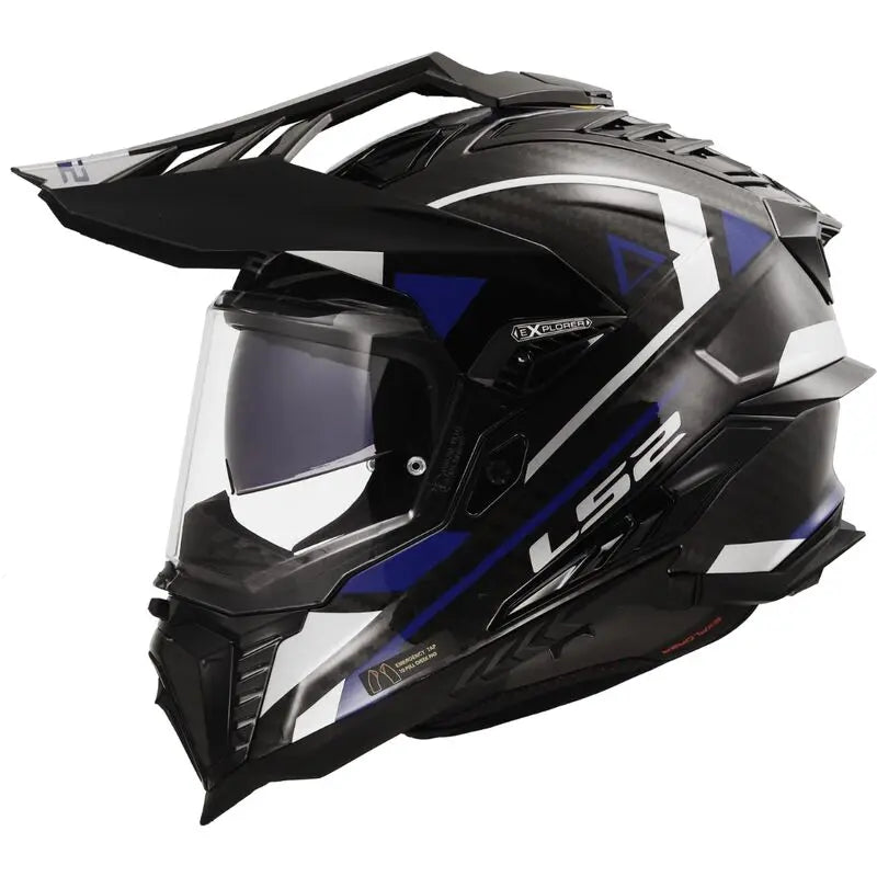 LS2 MX701 Explorer Carbon ECE 22.06 Adventure Helmet Blue