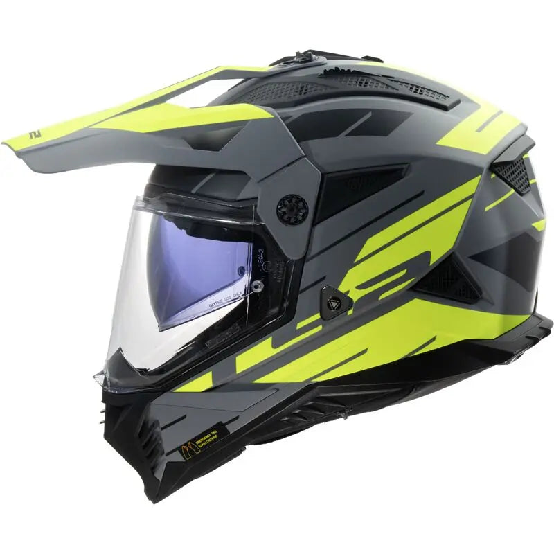 LS2 MX702 Pioneer 2 ECE 22.06 Adventure Helmet Namib Matt Grey / Hi-Viz Yellow