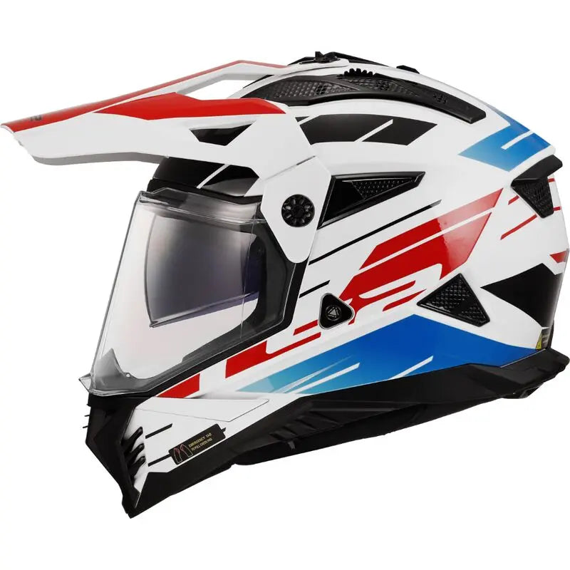 LS2 MX702 Pioneer 2 ECE 22.06 Adventure Helmet Namib White / Blue / Red