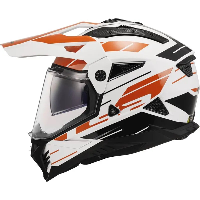 LS2 MX702 Pioneer 2 ECE 22.06 Adventure Helmet Namib White / Orange