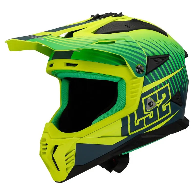 LS2 MX708 Fast 2 ECE 22.06 Motocross Helmet Duck Matt Hi-Viz Green / Hi-Viz Yellow