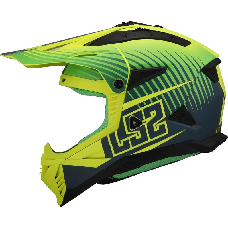 LS2 MX708 Fast 2 ECE 22.06 Motocross Helmet Duck Matt Hi-Viz Green / Hi-Viz Yellow