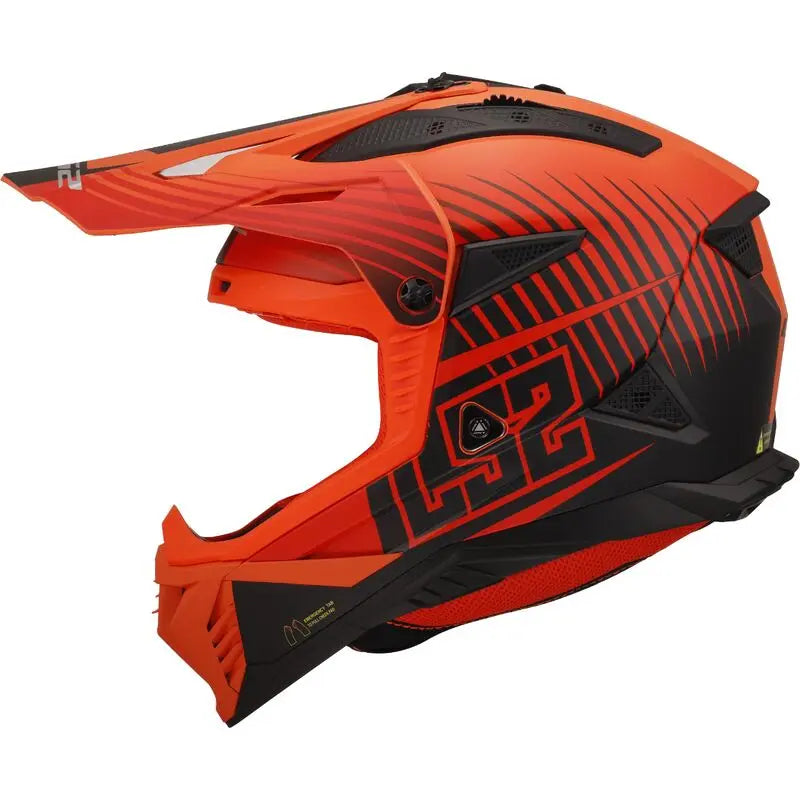 LS2 MX708 Fast 2 ECE 22.06 Motocross Helmet Duck Matt Hi-Viz Orange / Red