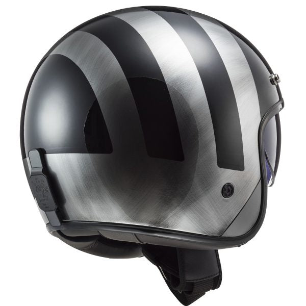 LS2 OF601 Bob 2 ECE 22.06 Open Face Helmet Lines Black Jeans (Image 4) - ThrottleChimp