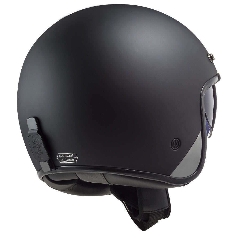 LS2 OF601 Bob 2 ECE 22.06 Open Face Helmet Solid Matt Black (Image 5) - ThrottleChimp