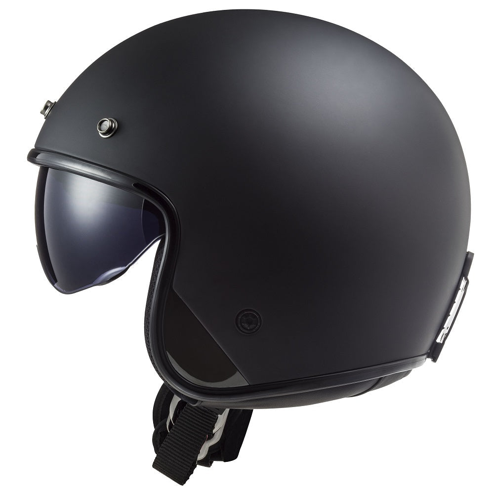 LS2 OF601 Bob 2 ECE 22.06 Open Face Helmet Solid Matt Black FREE 1 YEAR Returns, FREE UK Delivery | ThrottleChimp