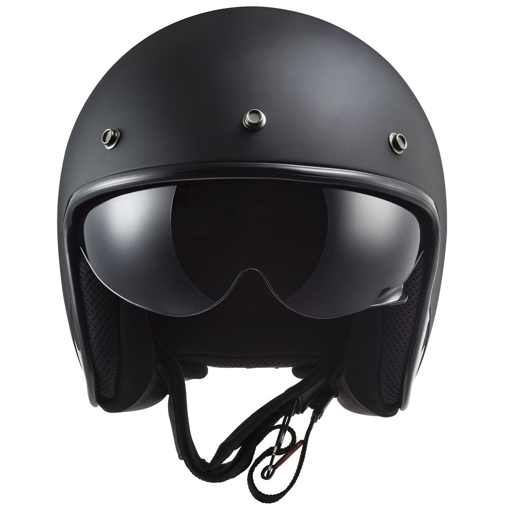 LS2 OF601 Bob 2 ECE 22.06 Open Face Helmet Solid Matt Black (Image 2) - ThrottleChimp