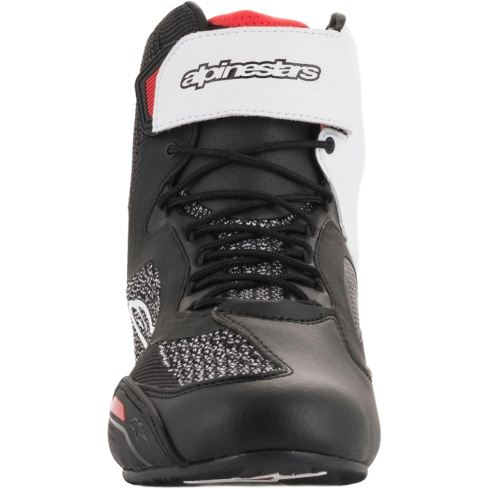 Alpinestars Faster 3 Rideknit Shoes Black / White / Red (Image 2) - ThrottleChimp