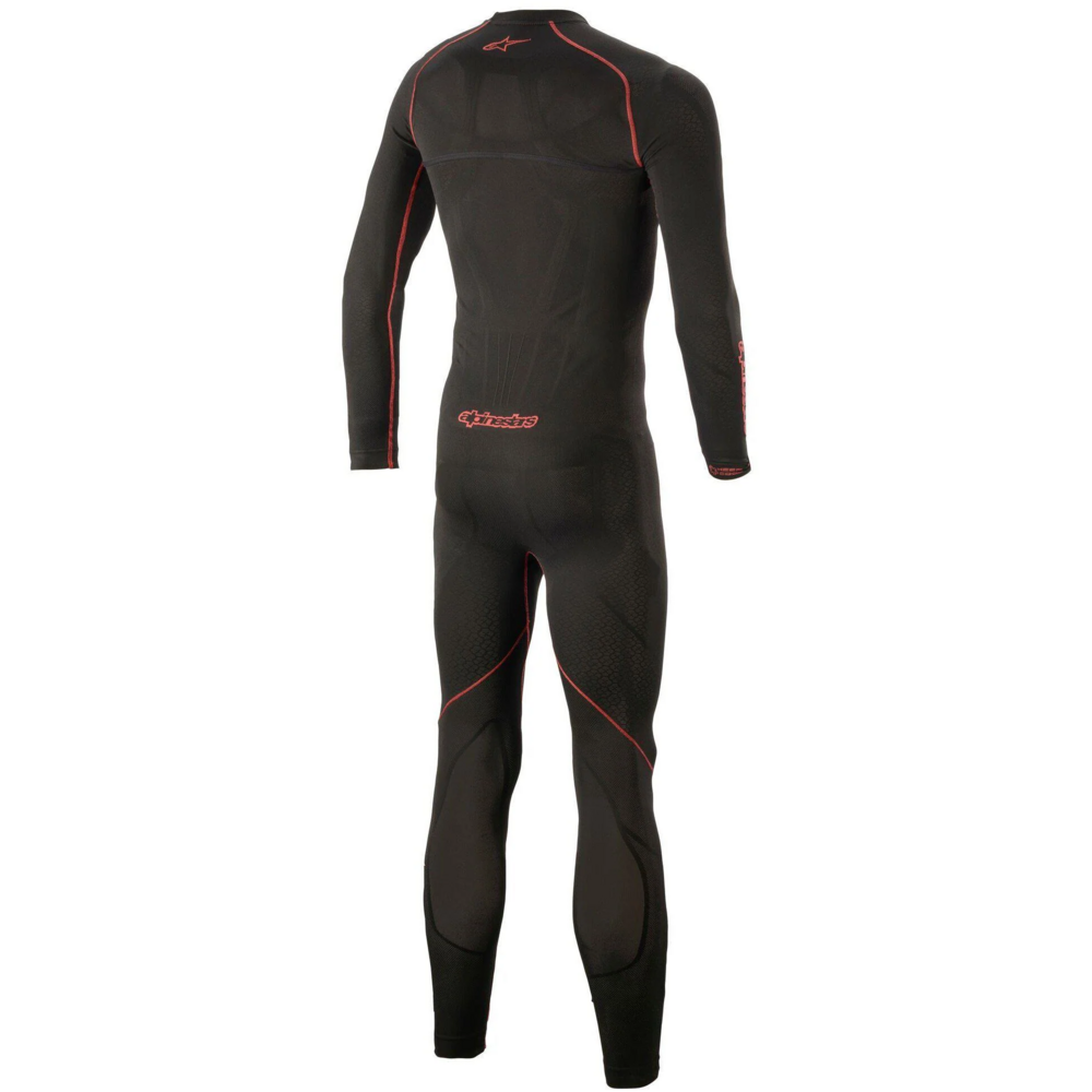 Alpinestars Ride Tech Lite 1Pc Base Layer Undersuit Black / Red (Image 2) - ThrottleChimp