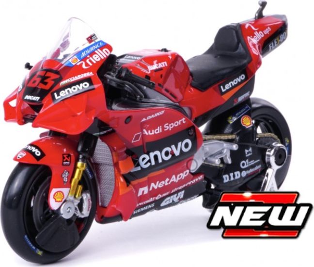 Maisto Ducati Desmosedici Lenovo Team #63 F.Bagnaia MotoGP World Champion 2022 - 1:18 FREE 1 YEAR Returns, FREE UK Delivery | ThrottleChimp