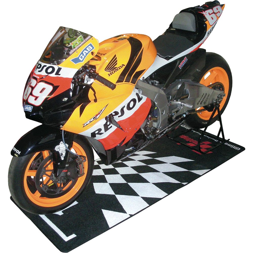 MotoGP Parc Ferme Design Garage Pit Mat Black (Image 2) - ThrottleChimp