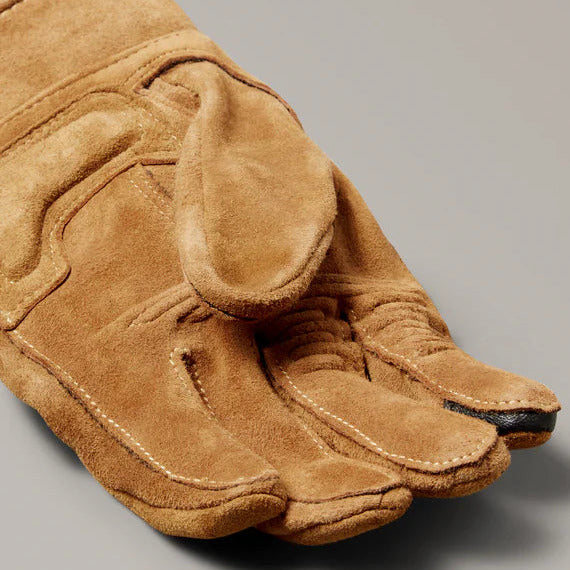 Belstaff Montgomery Leather Gloves Suede Sand (Image 5) - ThrottleChimp