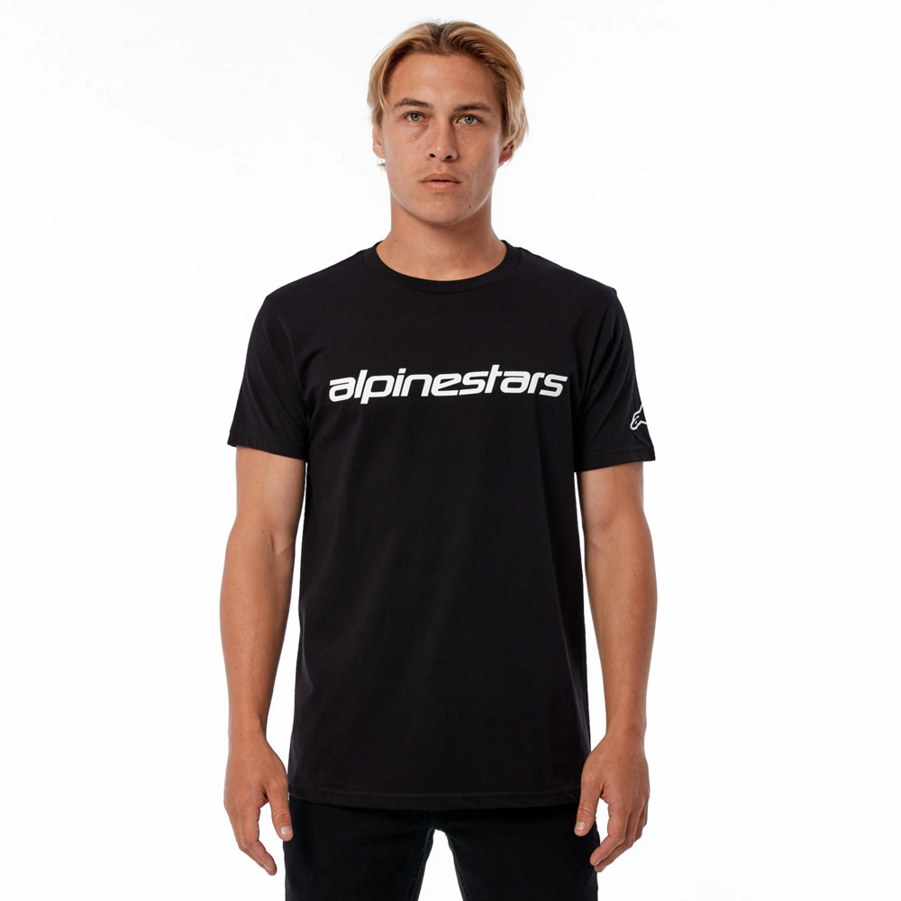 Alpinestars Linear Wordmark Tee Black / Grey (Image 2) - ThrottleChimp