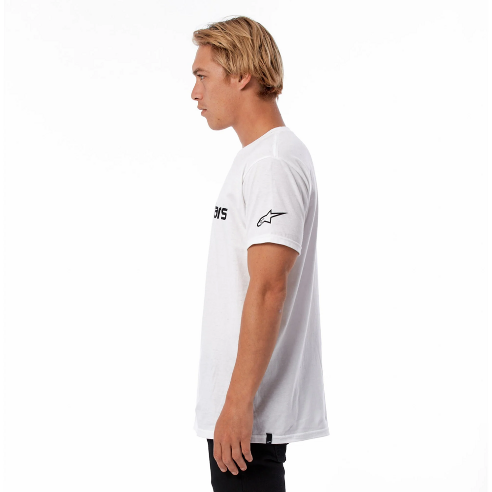 Alpinestars Linear Wordmark Tee White / Black (Image 3) - ThrottleChimp