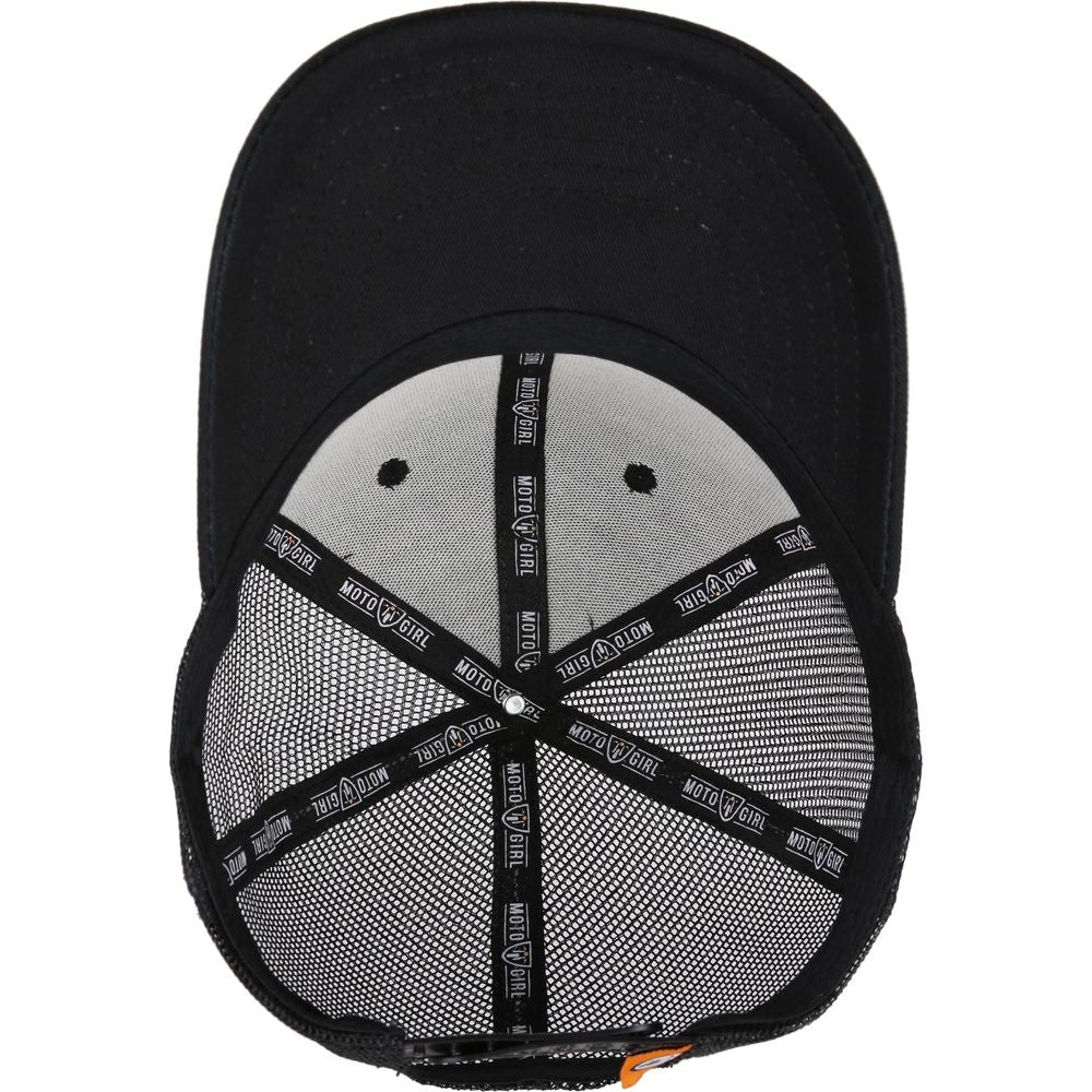 MotoGirl MotoXGirl Ladies Mesh Cap Black (Image 4) - ThrottleChimp