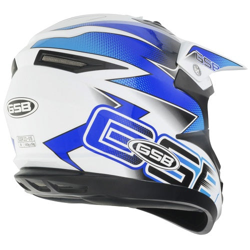 GSB XP-14B MX Off-Road Helmet Gloss Graphic Blue (Image 2) - ThrottleChimp