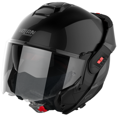 Nolan N120-1 Classic N-Com Modular Flip-Up Helmet Gloss Black (Image 2) - ThrottleChimp