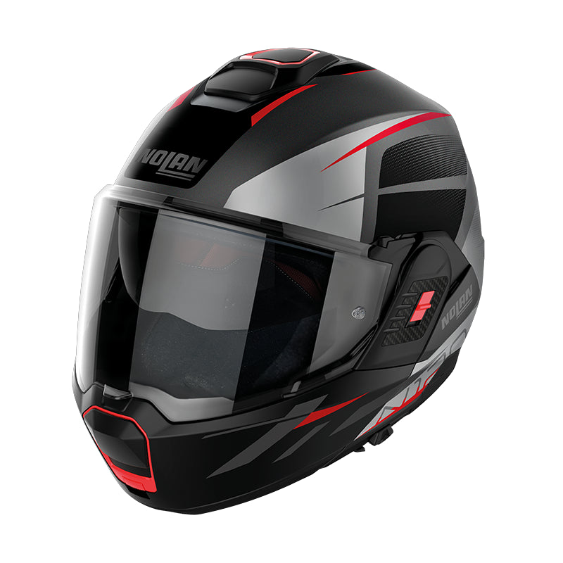 Nolan N120-1 Nightlife N-Com Modular Flip-Up Helmet Flat Lava / Red - ThrottleChimp