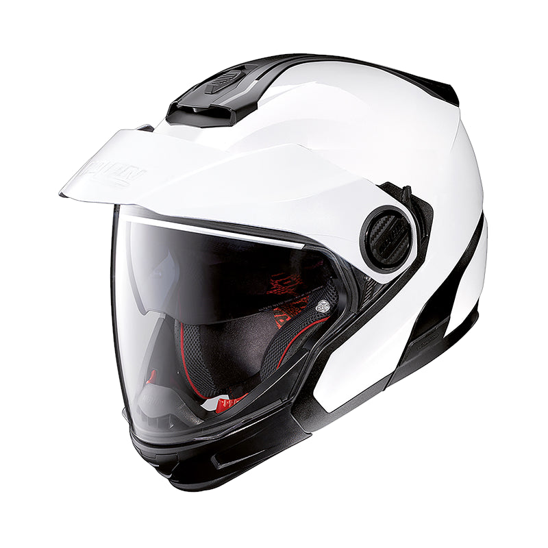 Nolan N40-5 GT 06 Classic N-Com Hybrid Helmet Metal White - ThrottleChimp