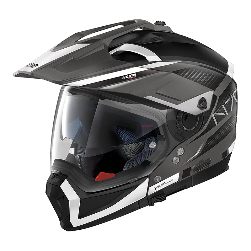 Nolan N70-2 X 06 Earthquake N-Com Adventure Helmet Flat Lava Grey / White FREE 1 YEAR Returns, FREE UK Delivery | ThrottleChimp