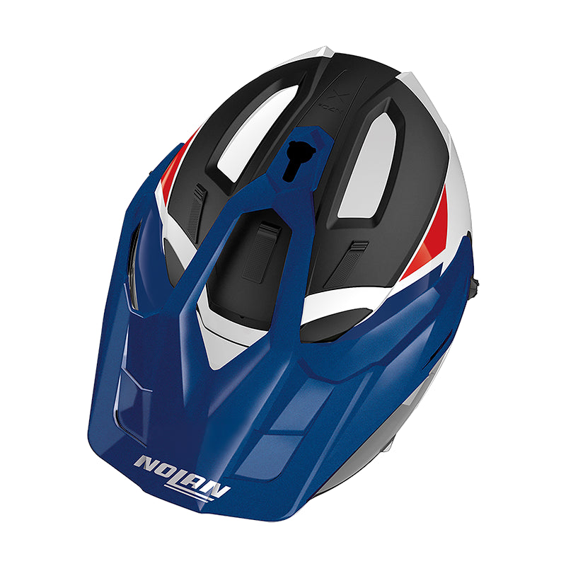 Nolan N70-2 X 06 Stunner N-Com Adventure Helmet Metal White / Blue / Red (Image 3) - ThrottleChimp