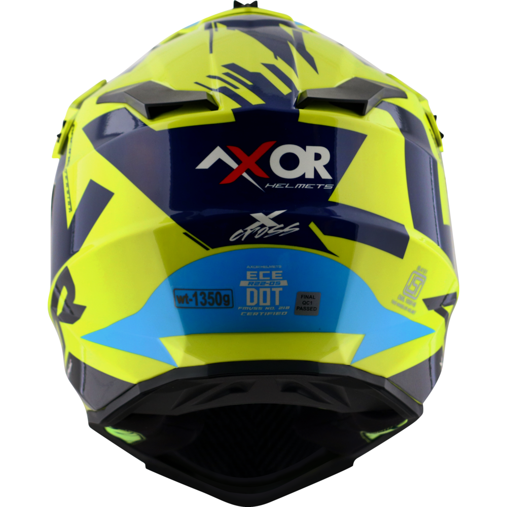 Axor X-Cross Adventure Helmet Blue / Yellow Graphic (Image 3) - ThrottleChimp