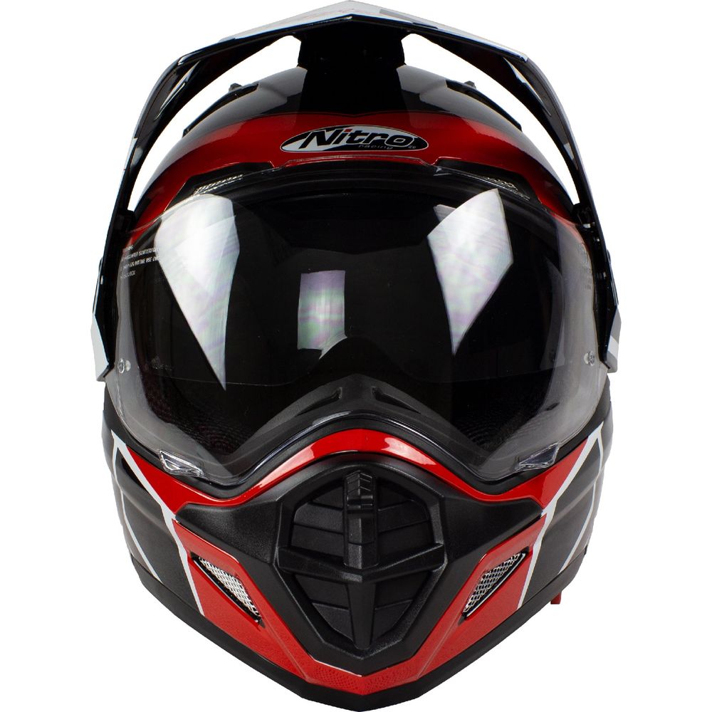 Nitro MX670 DVS Podium Pinlock Ready Adventure Helmet White / Black / Red (Image 3) - ThrottleChimp