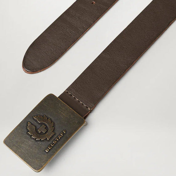 Belstaff Phoenix Leather Belt Dark Brown (Image 2) - ThrottleChimp