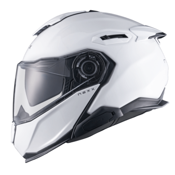 Nexx X.Lifetour Plain Flip Up Helmet White FREE 1 YEAR Returns, FREE UK Delivery | ThrottleChimp