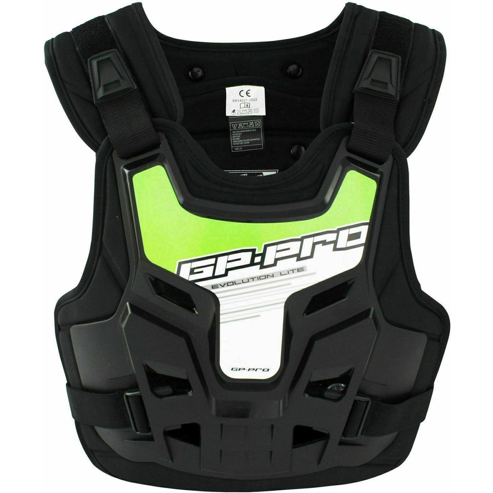 GP Pro Evolution Lite Body Armour Chest / Back Protector With Green Sticker - ThrottleChimp