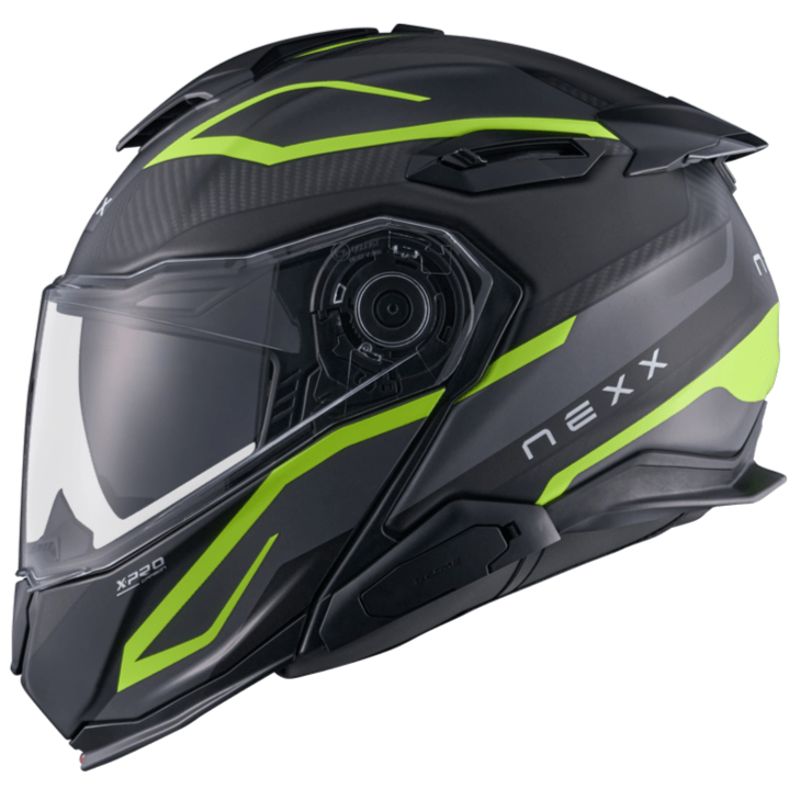 Nexx X.Lifetour Pro Mile Flip Up Helmet Matt Neon / Grey FREE 1 YEAR Returns, FREE UK Delivery | ThrottleChimp