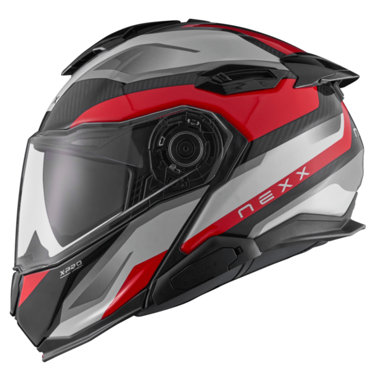 Nexx X.Lifetour Pro Mile Flip Up Helmet White / Red FREE 1 YEAR Returns, FREE UK Delivery | ThrottleChimp