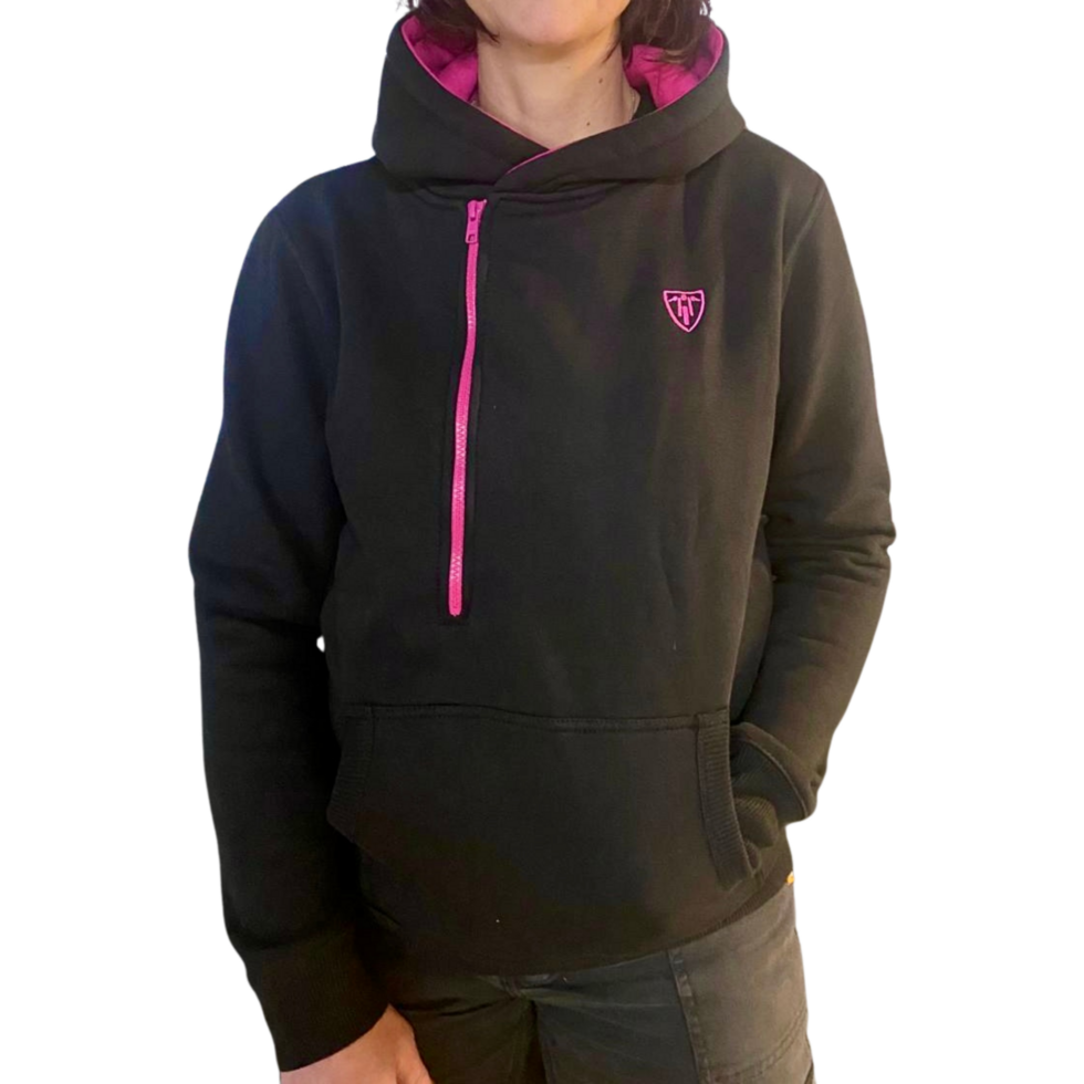 MotoGirl Helmet Ladies Hoodie Pink / Black FREE 1 YEAR Returns, FREE UK Delivery | ThrottleChimp