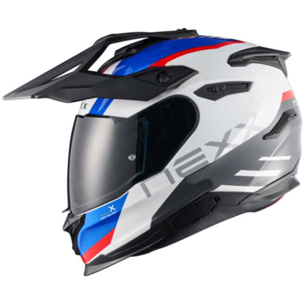 Nexx Y.TRAVL Quest Adventure Helmet White / Blue / Red FREE 1 YEAR Returns, FREE UK Delivery | ThrottleChimp