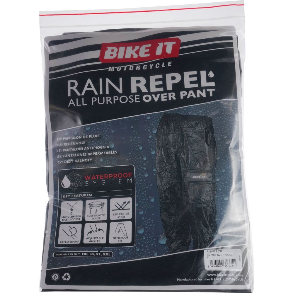 BikeTek Rain Over Trouser Black (Image 2) - ThrottleChimp