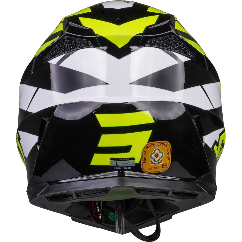 Shot Pulse MX Helmet Revenge Black / Neon Yellow / Glossy White (Image 4) - ThrottleChimp