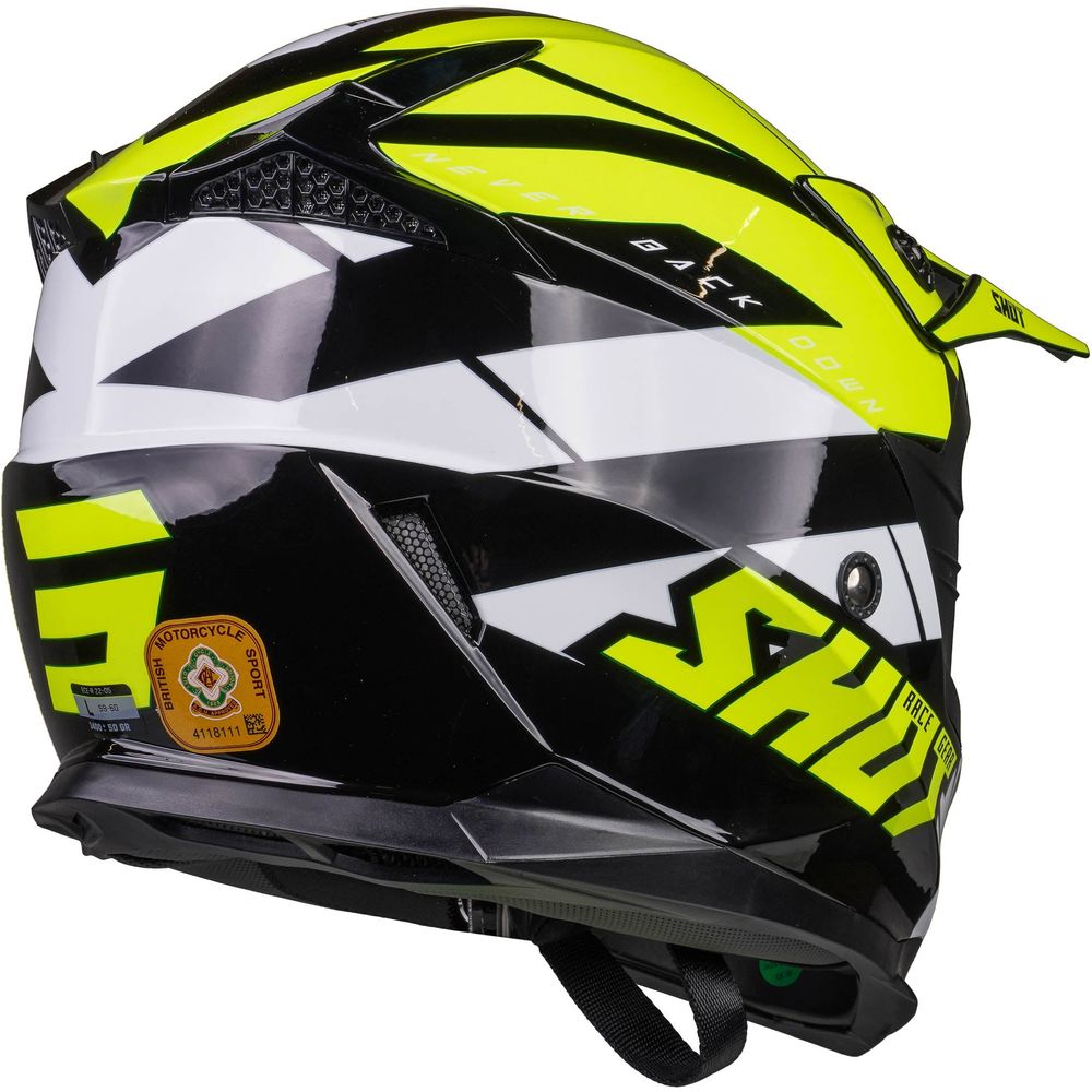 Shot Pulse MX Helmet Revenge Black / Neon Yellow / Glossy White (Image 5) - ThrottleChimp