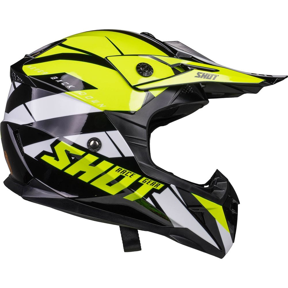 Shot Pulse MX Helmet Revenge Black / Neon Yellow / Glossy White (Image 6) - ThrottleChimp