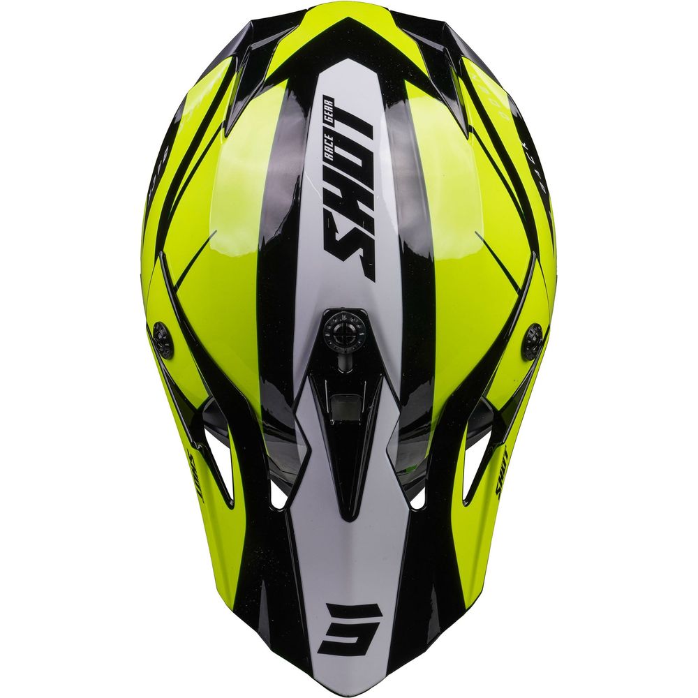 Shot Pulse MX Helmet Revenge Black / Neon Yellow / Glossy White (Image 9) - ThrottleChimp