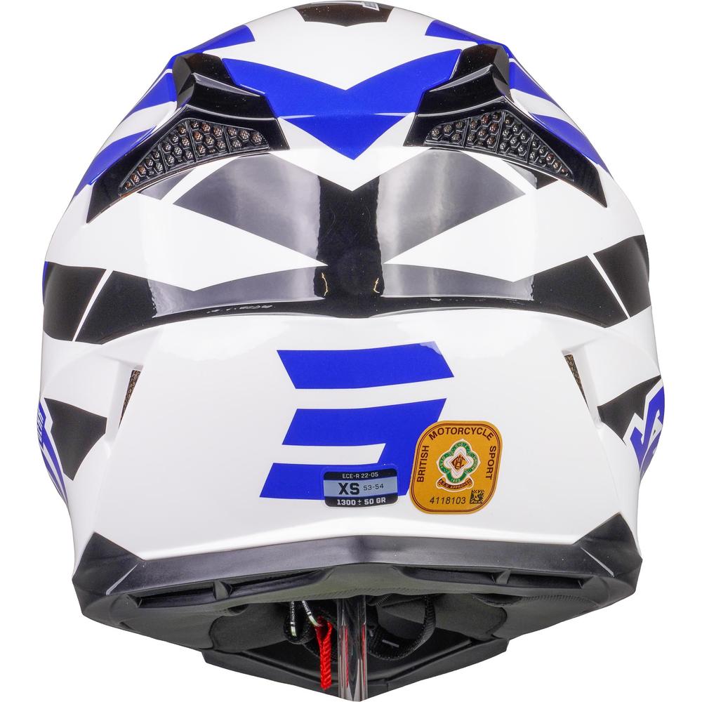 Shot Pulse MX Helmet Revenge White / Blue / Glossy Black (Image 4) - ThrottleChimp