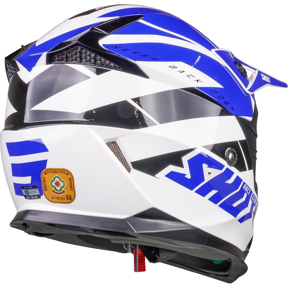 Shot Pulse MX Helmet Revenge White / Blue / Glossy Black (Image 5) - ThrottleChimp