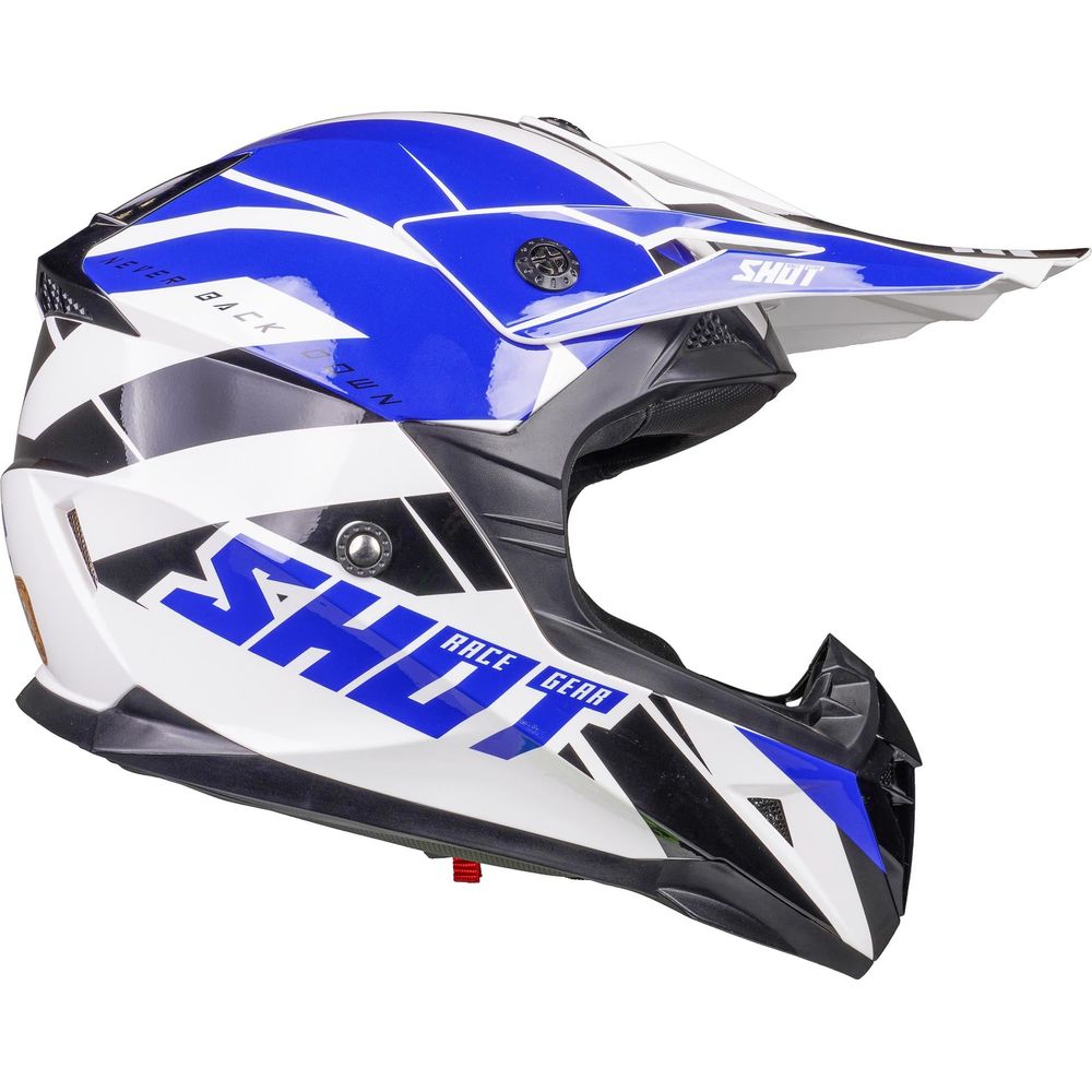 Shot Pulse MX Helmet Revenge White / Blue / Glossy Black (Image 6) - ThrottleChimp