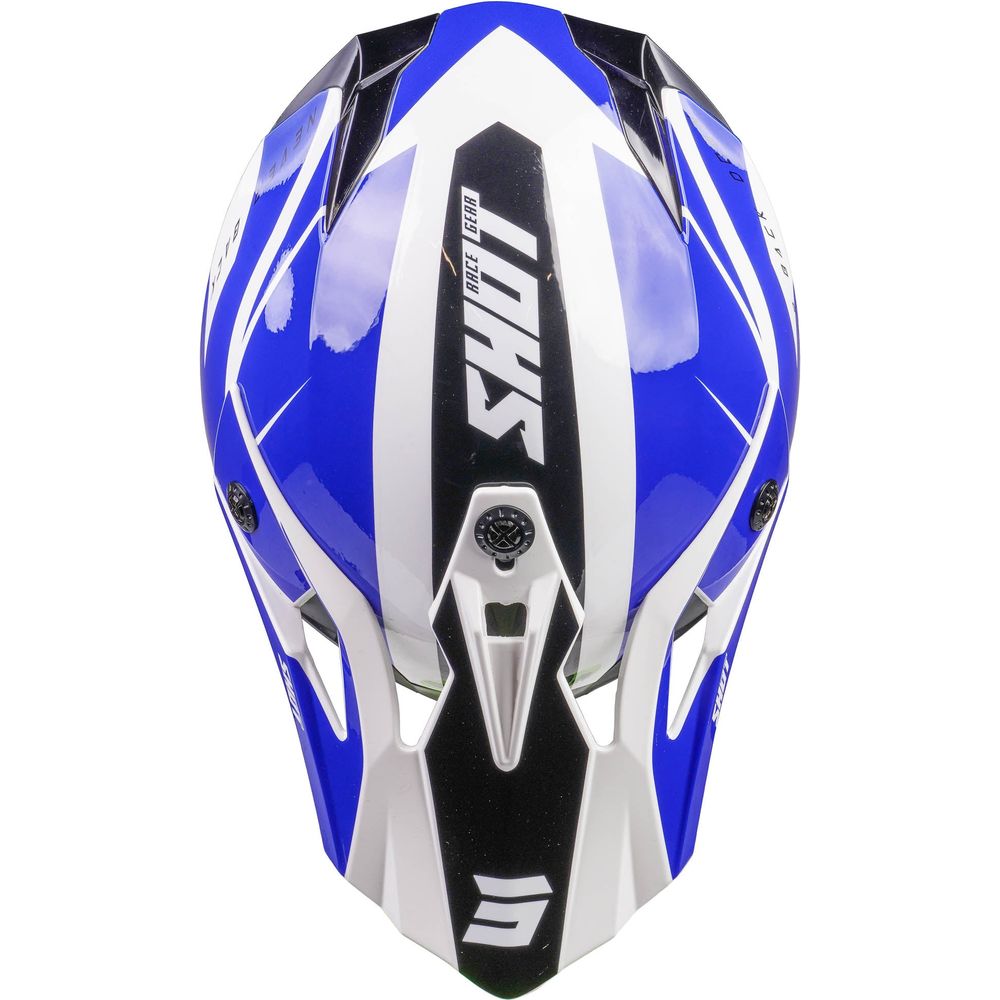 Shot Pulse MX Helmet Revenge White / Blue / Glossy Black (Image 9) - ThrottleChimp