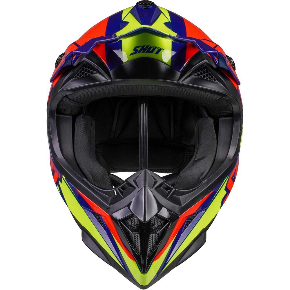 Shot Pulse MX Helmet Revenge Navy / Orange / Glossy Neon Yellow (Image 8) - ThrottleChimp