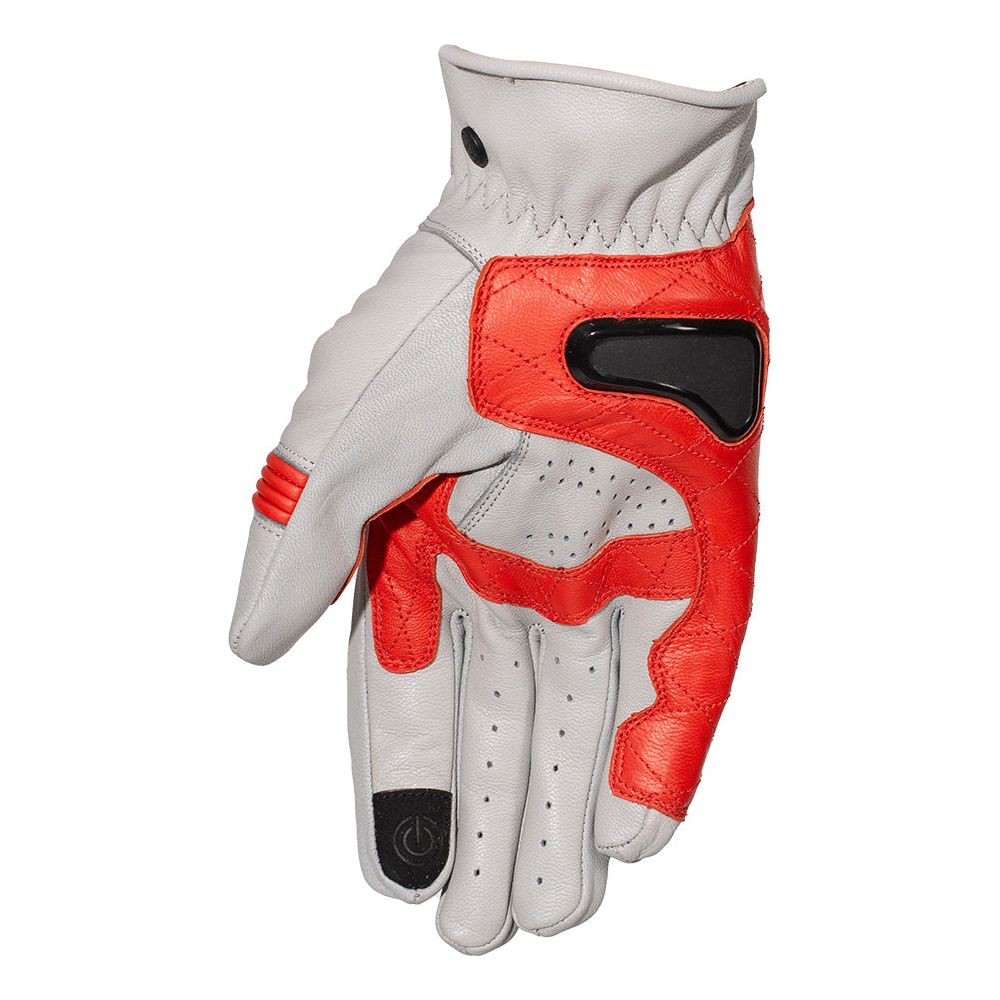 Rusty Stitches Calvin Gloves Light Grey / Red