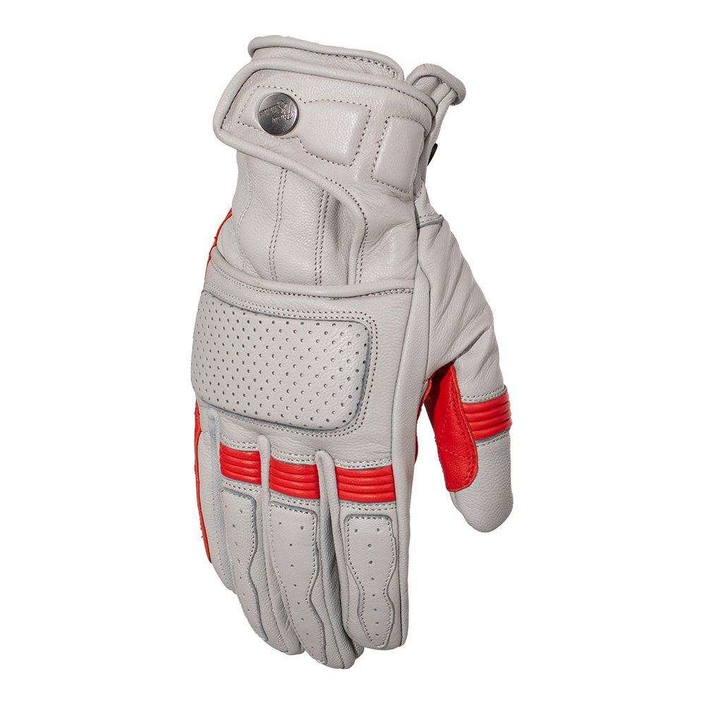 Rusty Stitches Calvin Gloves Light Grey / Red