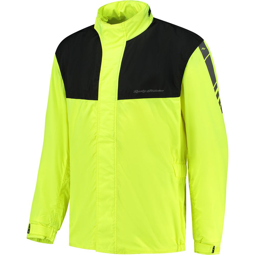 Rusty Stitches Sander Rain Over Jacket Black / Fluo Yellow