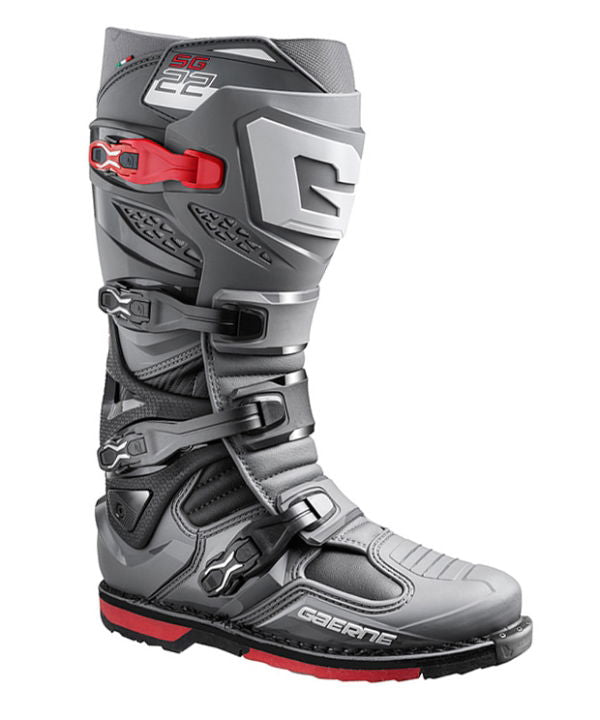 Gaerne SG.22 MX Boots Anthracite / Black / Red FREE 1 YEAR Returns, FREE UK Delivery | ThrottleChimp